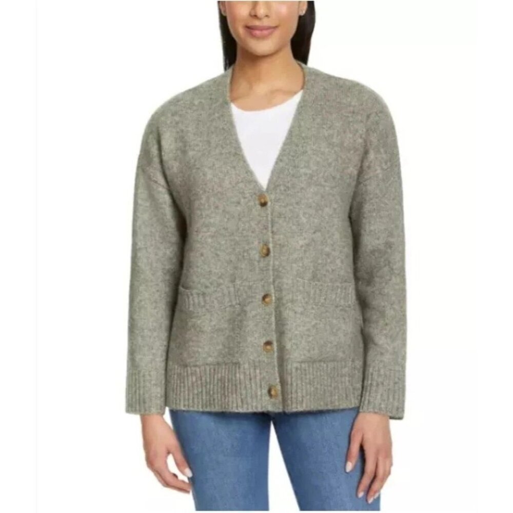 Ella Moss Women's M Gray Button Front Cardigan Sweater  a2473